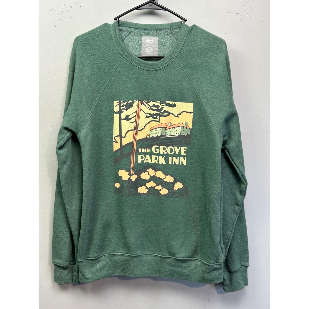 The Landmark Project Sweatshirt Unisex Medium Green Grove Park Inn Raglan Fleece